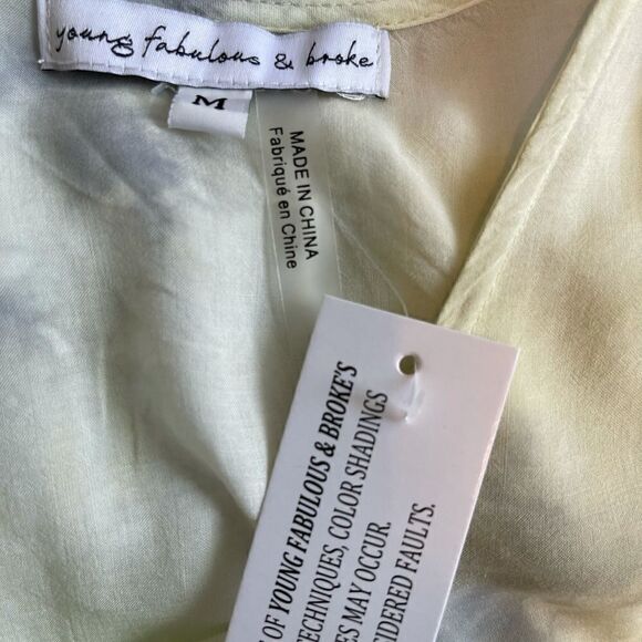YOUNG FABULOUS & BROKE Flutter Sleeves Tie Dye Top.Size M - Picture 6 of 13